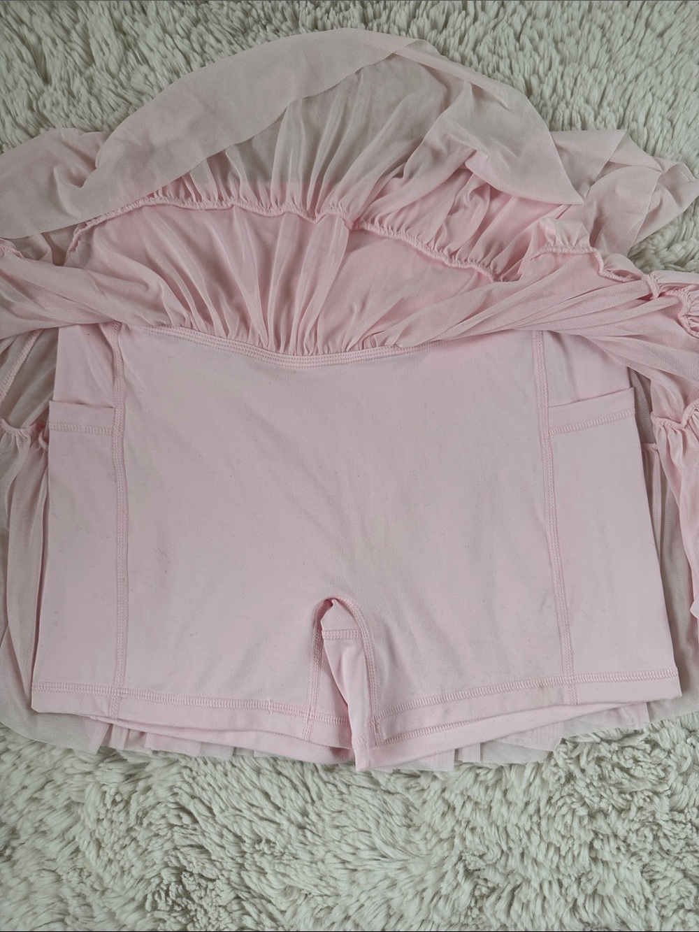 Light Pink Tiered Ruffle Skater Skirt - Women's - Picture 2 of 4